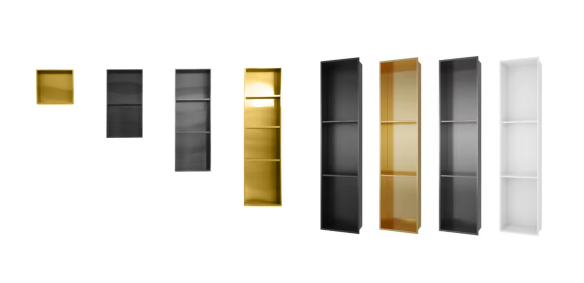 Vertical bathroom shower niche