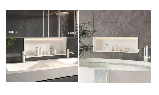 Bathroom wall mounted niche