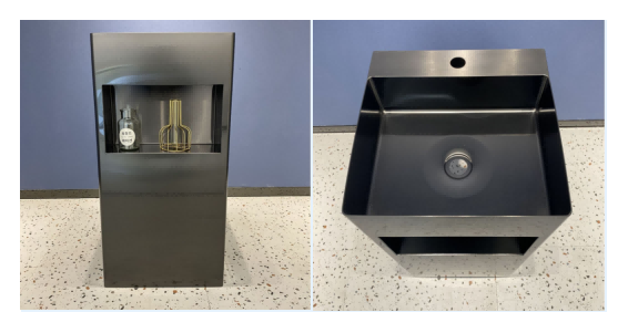 stainless steel pedestal sink