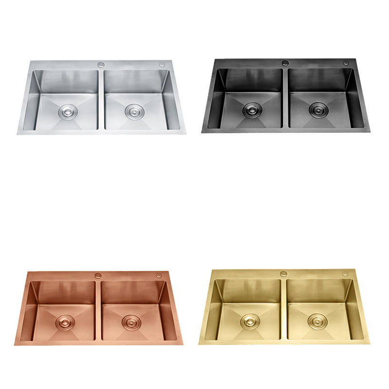 Dual bowl stainless steel sink